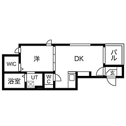 ラ・フィーユ御器所 1LDKの間取図画像
