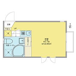リンデンバウムJ6A 1Kの間取図画像