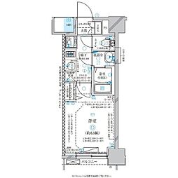 ディアレイシャス名古屋太閤通2 1Kの間取図画像