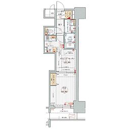 エステムプラザ名古屋駅前プライムタワー 1DKの間取図画像