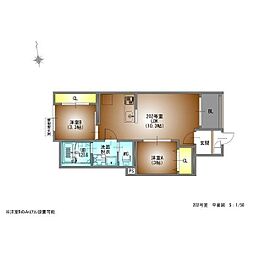 名古屋市昭和区御器所1丁目アパート 2LDKの間取図画像