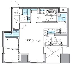 ザ・レジデンスパーク栄 1LDKの間取図画像