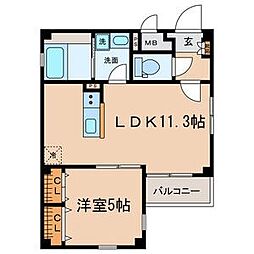グランレーヴ千代田 1LDKの間取図画像