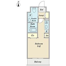 グレーシアコート金山 ワンルームの間取図画像