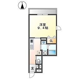N2ルーチェ 1Kの間取図画像