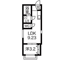 クレスト中村 1LDKの間取図画像