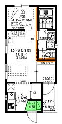 グランレーヴ伝馬 1LDKの間取図画像