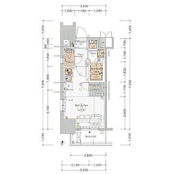 エステムプラザ名古屋丸の内 ワンルームの間取図画像