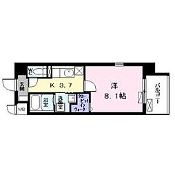 ノイグランツD 1Kの間取図画像