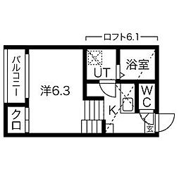 パルクカナヤマ1 1SKの間取図画像
