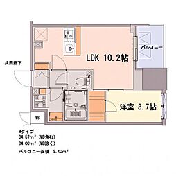 S-RESIDENCE千種belvia TOWER(べルヴィアタワー) 1LDKの間取図画像