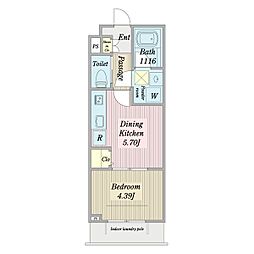 名古屋市中川区元中野町3丁目アパート 1DKの間取図画像
