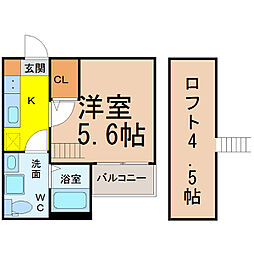 エスポワールBeBe 1SKの間取図画像