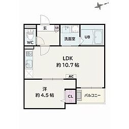 Jack ichibanI 1LDKの間取図画像
