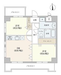 ライオンズマンション相模原第3 2DKの間取図画像
