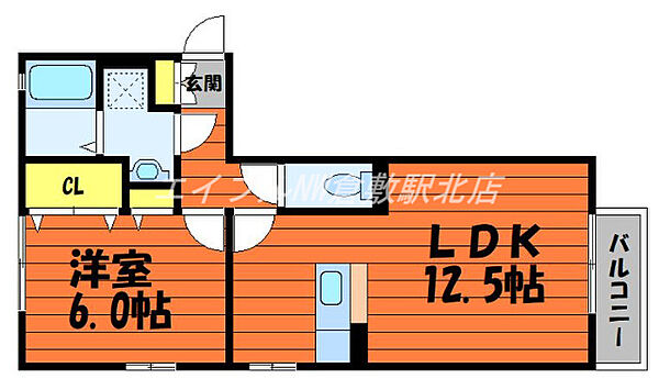 岡山県倉敷市連島町鶴新田(賃貸アパート1LDK・2階・43.74㎡)の写真 その2