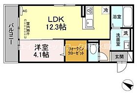 プラティアテトラ 302 ｜ 岡山県倉敷市白楽町427-5（賃貸アパート1LDK・3階・41.86㎡） その2