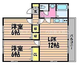 ハートフルユーナII 202 ｜ 岡山県倉敷市帯高180-5（賃貸アパート2LDK・2階・57.29㎡） その2