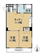 サンハイツ二子 203 ｜ 岡山県倉敷市二子128-7（賃貸マンション2LDK・2階・48.00㎡） その2