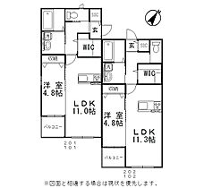 エスポワールII 101 ｜ 岡山県倉敷市西阿知町1199-2（賃貸アパート1LDK・2階・42.87㎡） その2