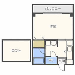 ル・アーブル 1Kの間取図画像