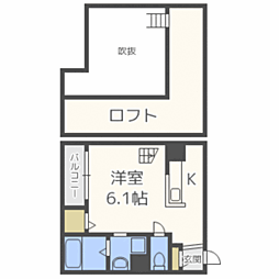 ルーテム ワンルームの間取図画像