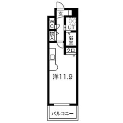 ビュークレスト平尾南 ワンルームの間取図画像