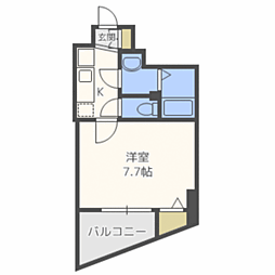 ラフォーレ赤坂アネックス 1Kの間取図画像