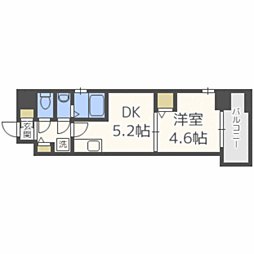 ブランオールB館 1DKの間取図画像