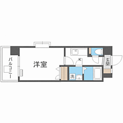 エンクレスト天神東3 1Kの間取図画像