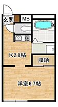 ぶどうの樹 104 ｜ 福岡県筑紫野市二日市中央１丁目8-3（賃貸アパート1K・1階・23.18㎡） その2