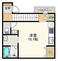 シャインラッシュII ワンルームの間取図画像