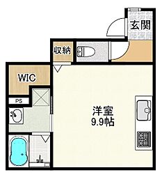 シャインラッシュII ワンルームの間取図画像