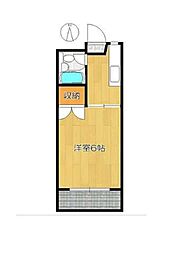 星ヶ丘ハイツ 1Kの間取図画像