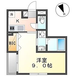 メルヴェール496朝倉街道 1Kの間取図画像