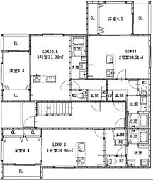 二日市中央2丁目AP(仮) 1LDKの間取図画像