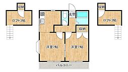 エクセル二日市 2DKの間取図画像
