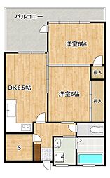 メゾン・ド陶山 2SDKの間取図画像