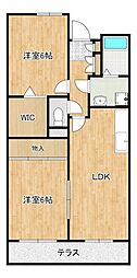 プレジデント陶山 2LDKの間取図画像