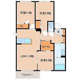 シャーメゾン和F 3LDKの間取図画像