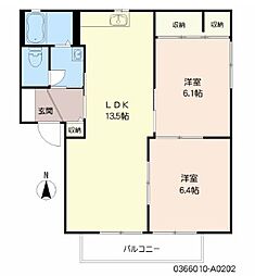 エミネンスヴィラ太宰府A 2LDKの間取図画像