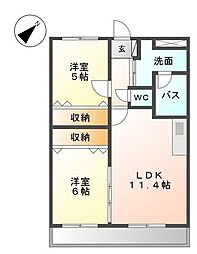 ヴィラ・クオーレ2 2LDKの間取図画像