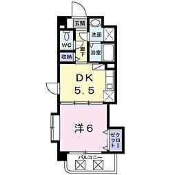 プレジール・S 1DKの間取図画像