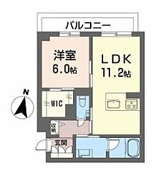 AmiCourt Ohri 1LDKの間取図画像