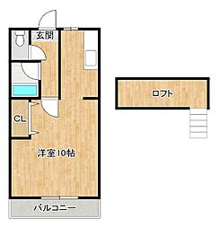 ベルトピア太宰府 ワンルームの間取図画像