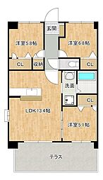 プレジデント正弥朱雀 3LDKの間取図画像