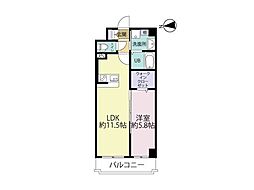 エルグランド二日市 1LDKの間取図画像