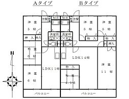 ウィンコート都府楼 3LDKの間取図画像