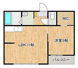 メゾンひばりケ丘 1LDKの間取図画像
