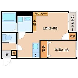 storia筑紫 1LDKの間取図画像